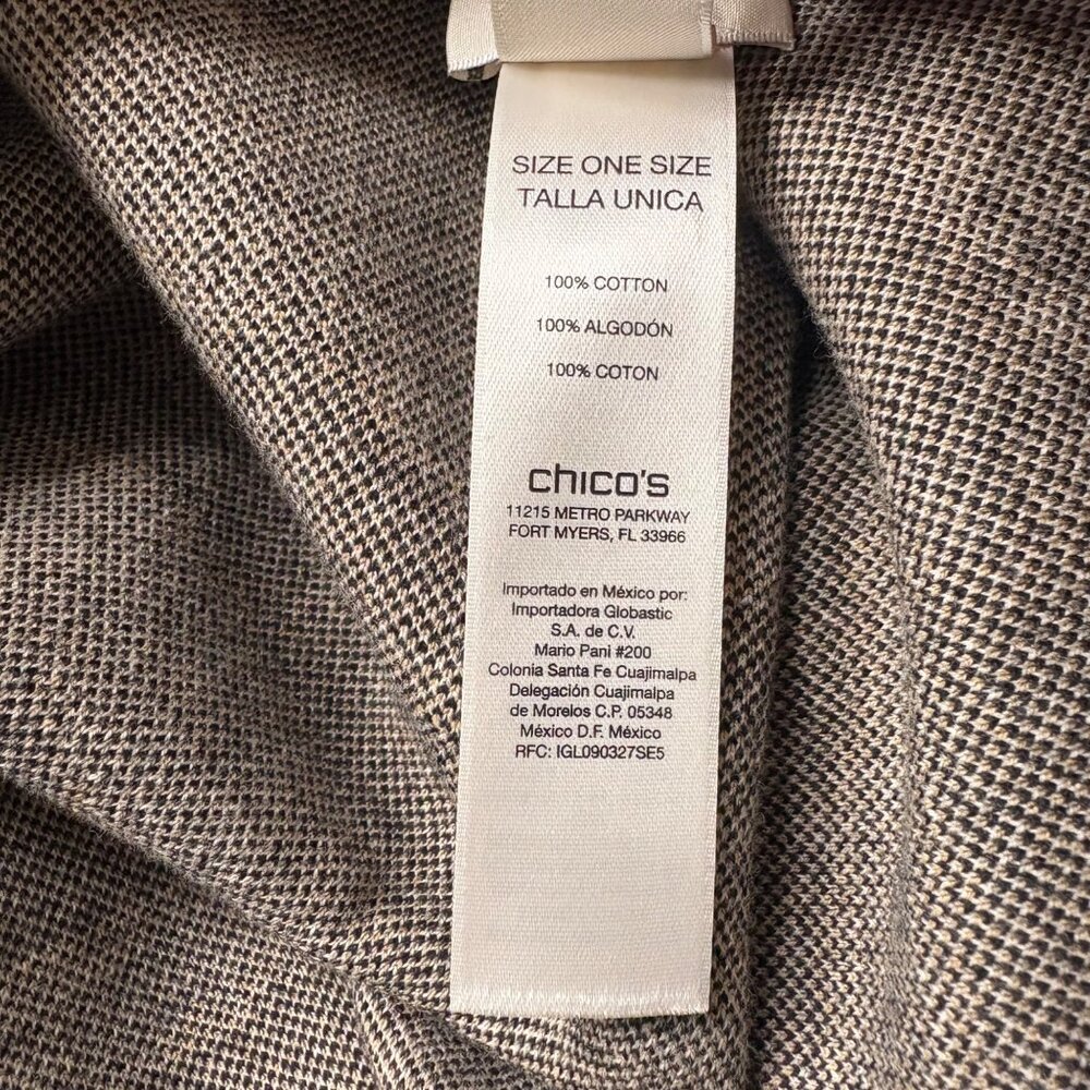 Chicos Zebra Print Open Poncho Wrap Os Cotton Bla… - image 5